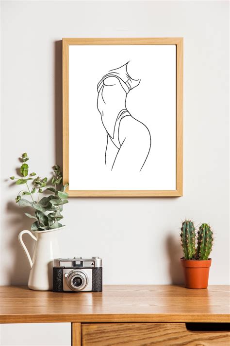 Erotic Contour Drawing Line Art Boobs Print Erotic Naked Woman Etsy