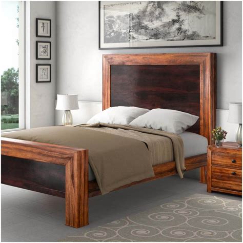 Texas Solid Wood Paneled Platform Bed Frame W Headboard Platform Bed