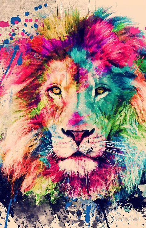 Colorful Lion 40 Ideas In 2020 Colorful Lion Lion Painting Lion Art
