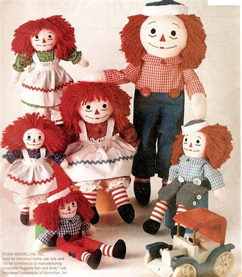 Raggedy Ann Andy Doll Pattern 4 Sizes Uncut By Handyhousewife