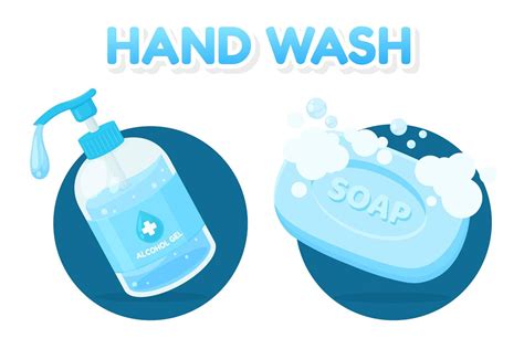 Hand Washing Set With Sanitizer And Soap 954022 Vector Art At Vecteezy