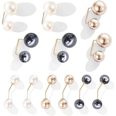 Beifon Pieces Fashion Pearl Brooch Elegant Double Artificial Pearl Safety Pin Fashion