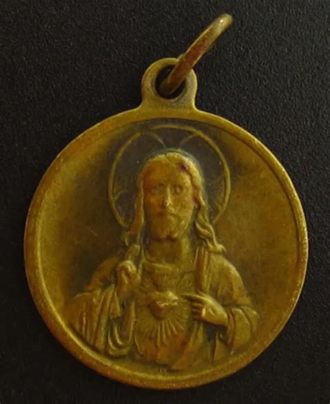vintage sacred heart of jesus our lady of mount carmel medal religious catholic 5 99 picclick