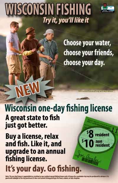 Wisconsins One Day Fishing License Wisconsin Dnr