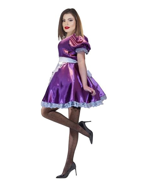 Sissy Maid Dresses Sissy Maids Silk Clothes French Maid Purple