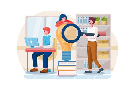 Business Teamwork Concept Team Searching For New Ideas Solutions Stock Vector Illustration
