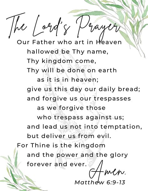 The Lords Prayer Printable Lutheran Homeschool
