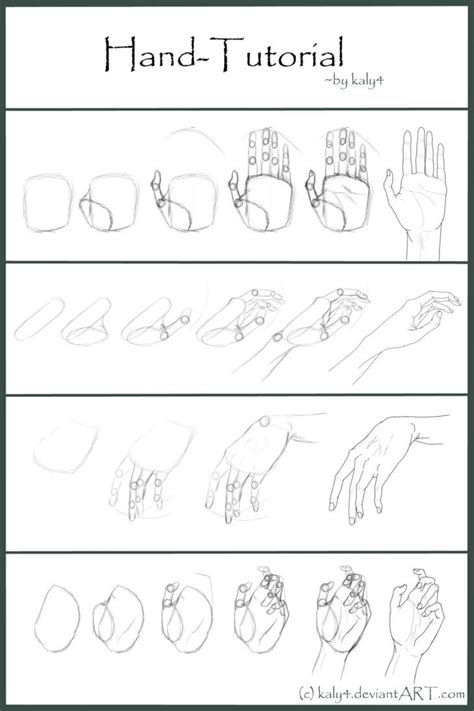 Hand Tutorial By Kaly4 On Deviantart Pencil Drawings For