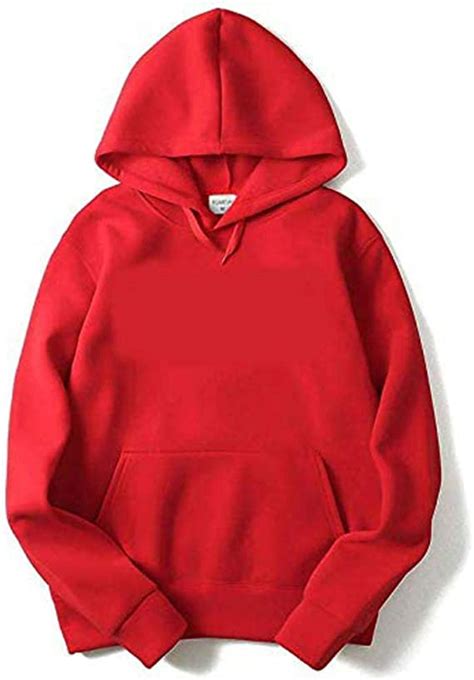 Shoppersmart Unisex Plain Red Hoodieplain Red Hoodiegraphic Printed