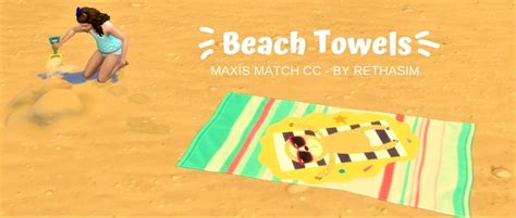 Sims 4 Maxis Match — Rethasim Sims 4 “beach Vibes” Kids Towel Set