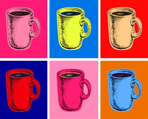 Coffee Cups Pop Art Paint By Numbers Numeral Paint Kit