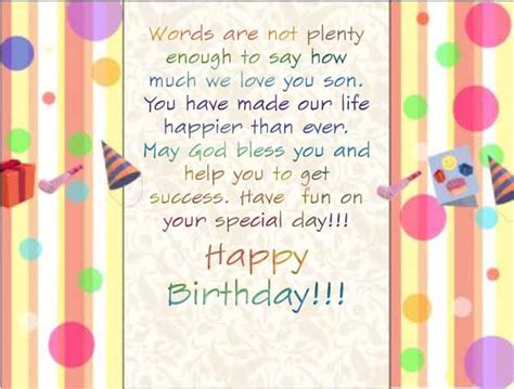 These birthday quotes from son with images, cards, messages, sayings from parents, happy happy birthday to the best son i could desire, i want you to attain your goals and reach your dreams! Top #30 Happy Birthday Wishes for Son - 2HappyBirthday