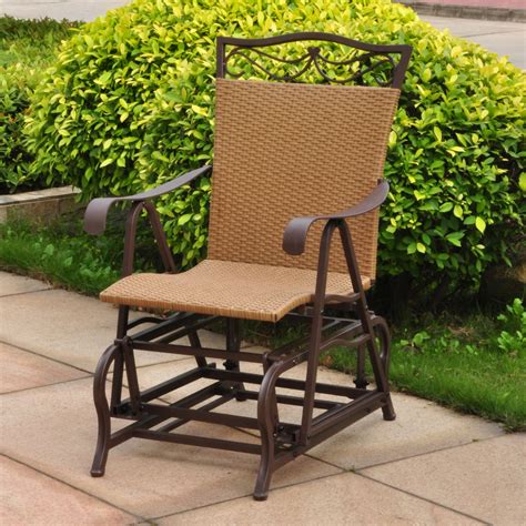 Find the right outdoor swivel rocker glider for your family at rocking furniture. International Caravan Valencia Outdoor Wicker Patio Glider ...