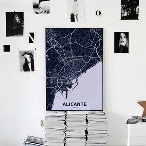 ALICANTE Spain Map Poster Color Hometown City Print Modern Home Decor