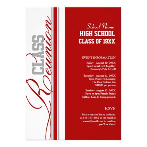 College 50th Reunion Templates Reunion Party Invitations Class