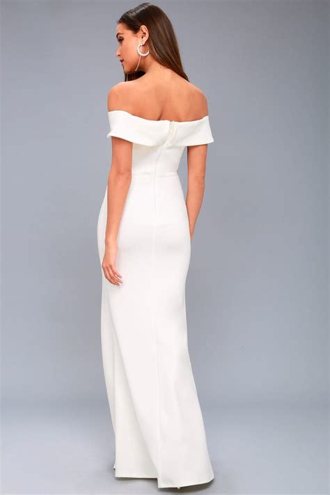 Aveline White Off The Shoulder Maxi Dress In 2020 Maxi Dress Long