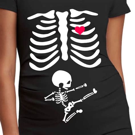 Pregnant Skeleton With Baby Tshirt Download Clip Art For Etsy