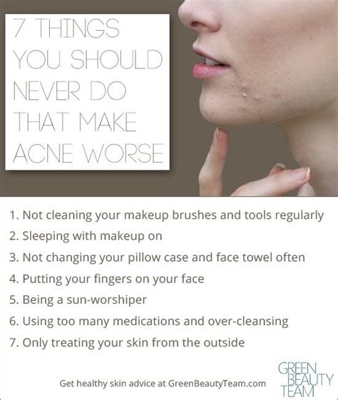 7 Things That Make Acne Worse Acne Skin Care Skin Care 30s