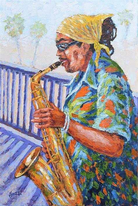 Saxophone Player Painting By Jyotika Shroff Fine Art America
