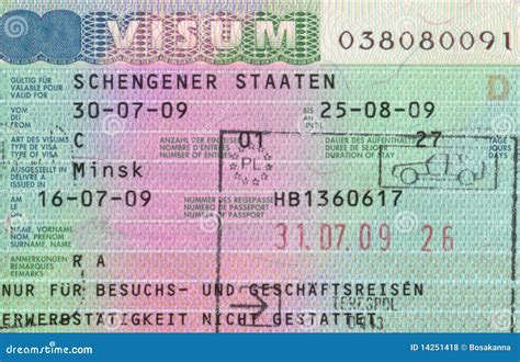 Schengen Visa Royalty Free Stock Photos Image 14251418