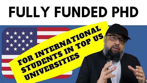 Fully Funded Phd For International Students In Top Us Universities
