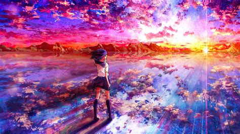 2048x1152 Anime Girl Walking Towards Light 4k Wallpaper2048x1152