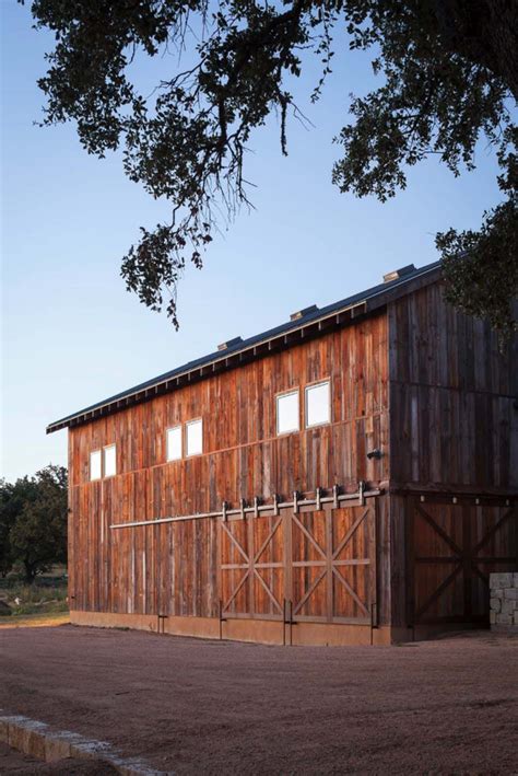 Modern Rustic Barn Style Retreat In Texas Hill Country Ranch House