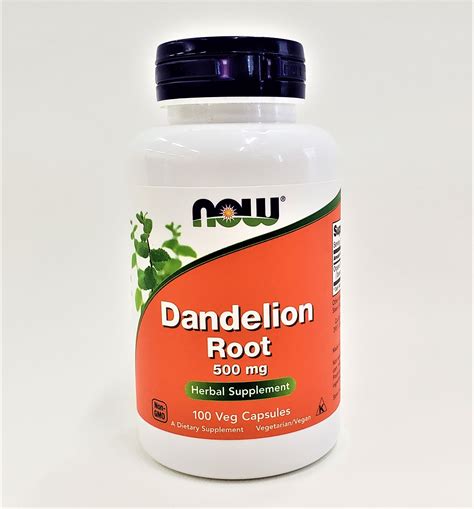 Dandelion Root Now 500 Mg 100 Veg Capsules — Living Springs Retreat