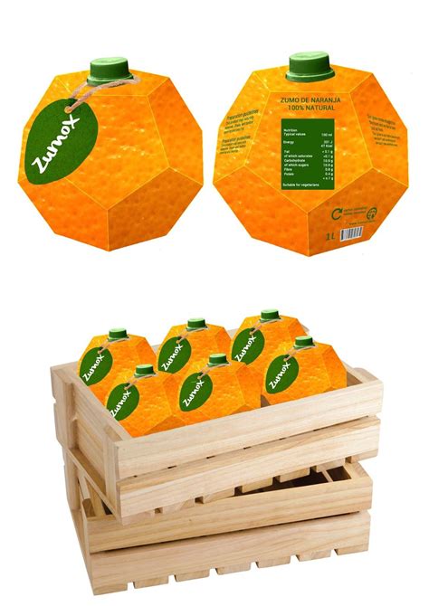 Orange Juice In Wooden Crates With Labels On Them