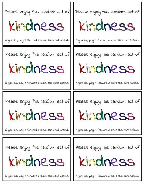 Printable Label For Kindness Card Jar Free