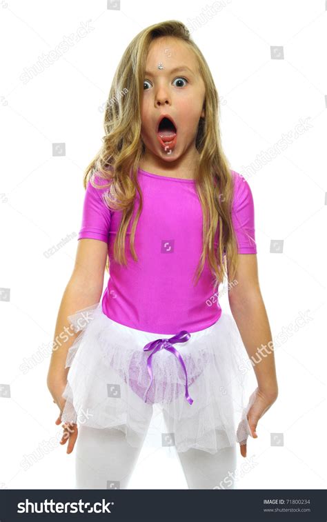 Little Girl Making Funny Face Isolated Stock Photo 71800234 Shutterstock