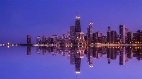 Chicago Reflection On Lake Michigan Wallpaper Backiee