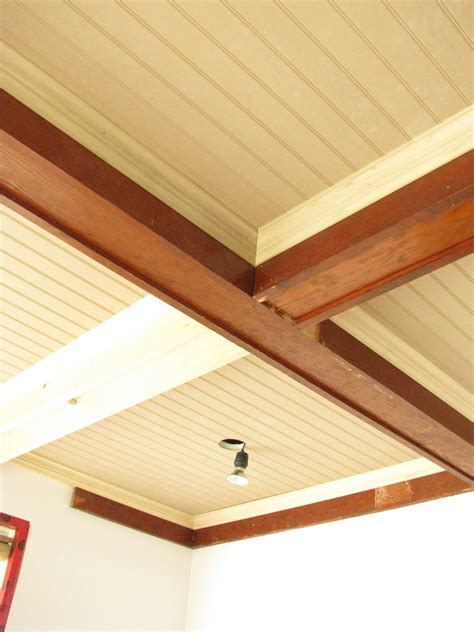 Serendipitous Home Coffered Beadboard Ceiling