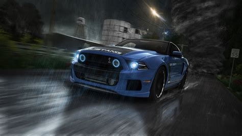 Blue Coupe Wallpaper 3d Ford Mustang Vehicle Blue Cars Hd Wallpaper