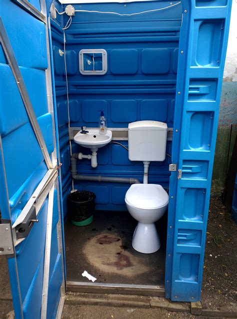 Port O Potty With Complete Porcelain Toilet And Sink In A Polish Town