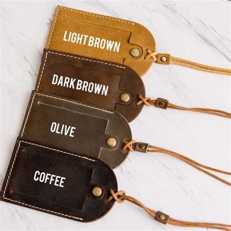 Engraved Luggage Tag With Contact Card Leather Travel Bag Etsy