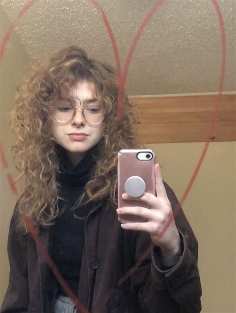Long Curly Hair Ginger Redhead Red Hair Auburn Hair Inspired Pale Girl Rimmed Glasses