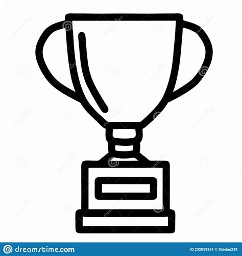 Trophy Line Art Isolated On White Background Stock Vector