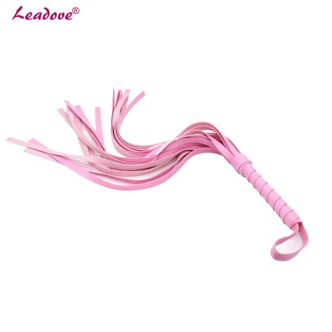 Adult Games Rubber Flirting Whip Leather Handle Whip Flogger Cat Nine