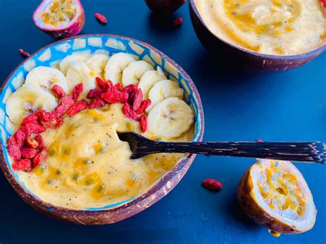 Passion Fruit Papaya Smoothie Bowl Yum Vegan Blog