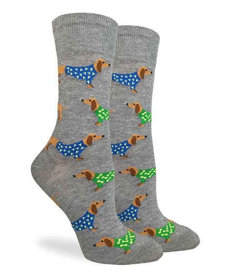 Take A Look At This Good Luck Sock Gray Wiener Dog Crew Socks Today