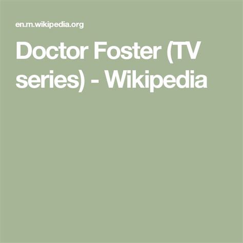 Doctor Foster Tv Series Wikipedia Dr Foster The Fosters Tv Series