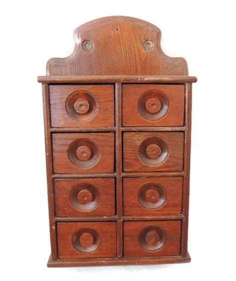 Antique Apothecary Spice Cabinet Box 8 Drawer Spice Cabinet Cabinet
