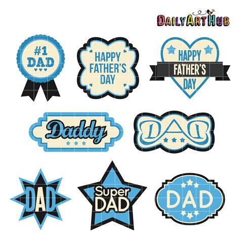 Fathers Day Labels Clip Art Set Daily Art Hub Free Clip Art Everyday