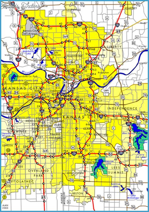 Kansas City Metro Map Travelsfinderscom
