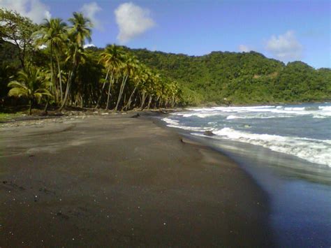 Black Sand Beach At Rosalie Thanks To Our Volcanic Nature Black Sand Beaches Are A Common