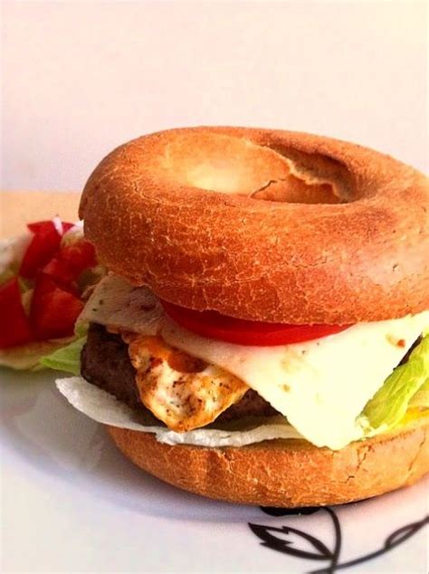 Bagel burger レシピ 食べ物のアイデア ベーグル うまい