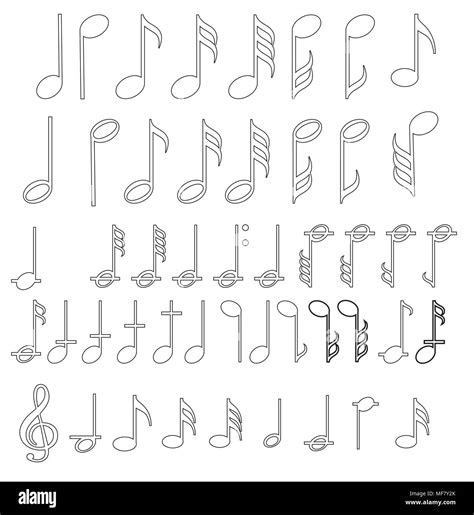 Music Note Background With Different Music Symbols Stock Vector Image
