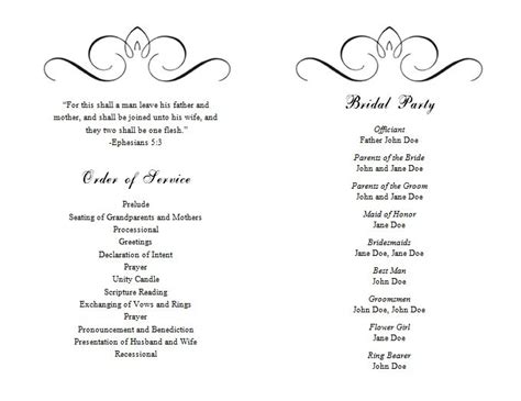 weddingprogramtemplatesword wedding program template