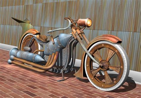 Steam Chopper Steampunk Motorcycle Steam Art Lowrider Bike